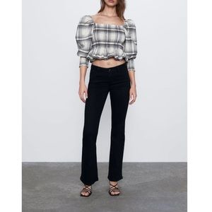 Zara Check Stretch top